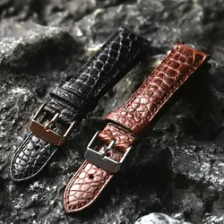 Handmade Leather Strap 20MM 22MM Alligator luxury Leather Black Brown Leather Men's High-End Leather, Men S/M Luxury Batchband