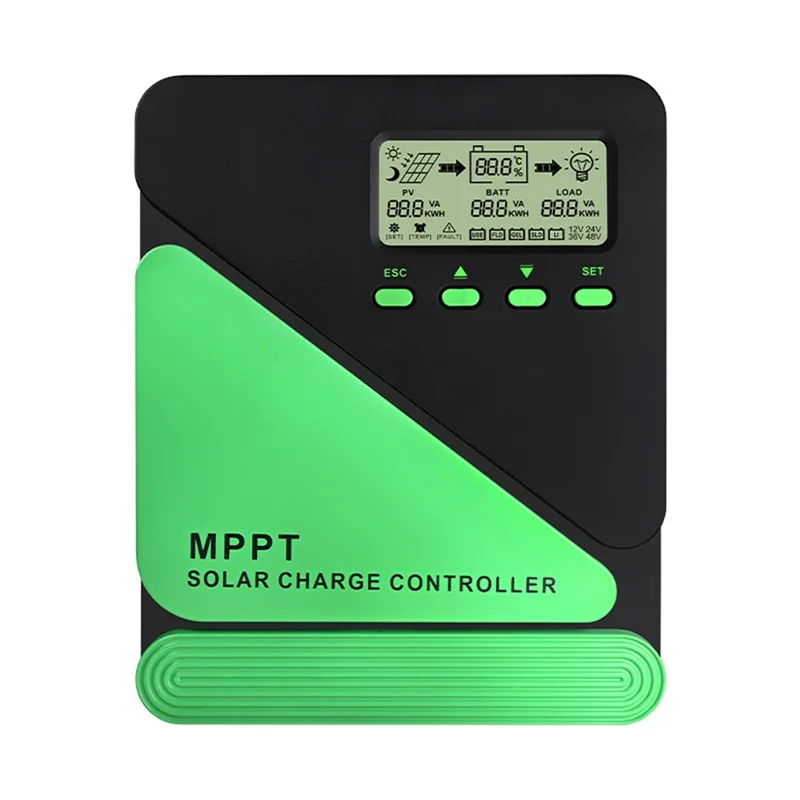ABNL Controlador de carga solar MPPT Painel solar Regulador de carga solar 12V 24V Bateria Entrada fotovoltaica 100VOC