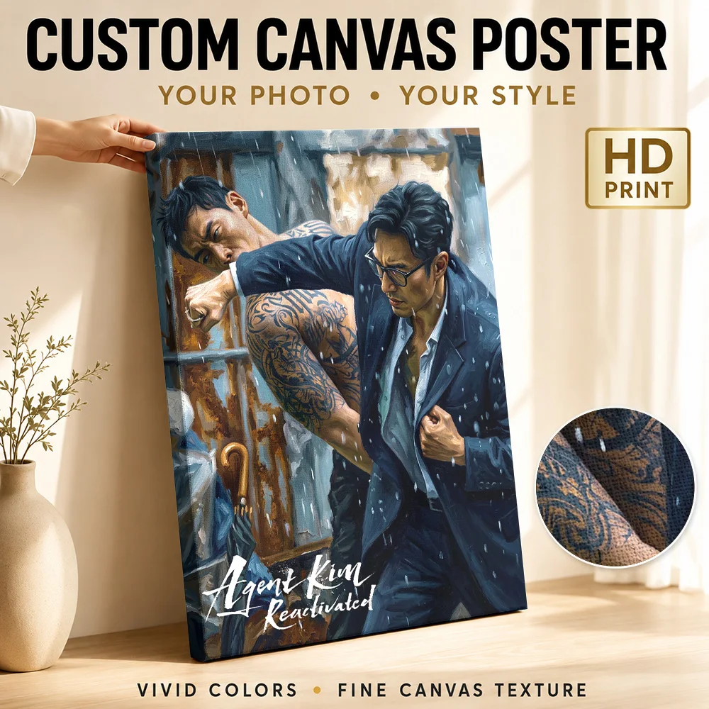 Agent Kim Reactivated Action Framed Canvas Poster Custom Photo Modern Aesthetic Canvas Wall Art for Office Decor Ready to Hang