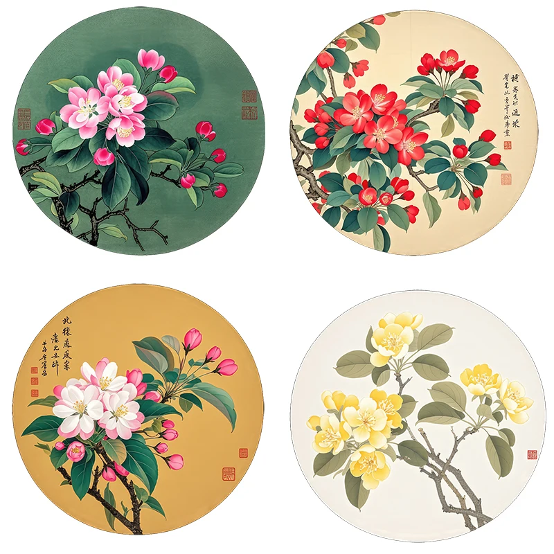 Three Ratels CD100 Elegant flower branch circular wall stickers for home decoration bathroom sdecals waterproofing
