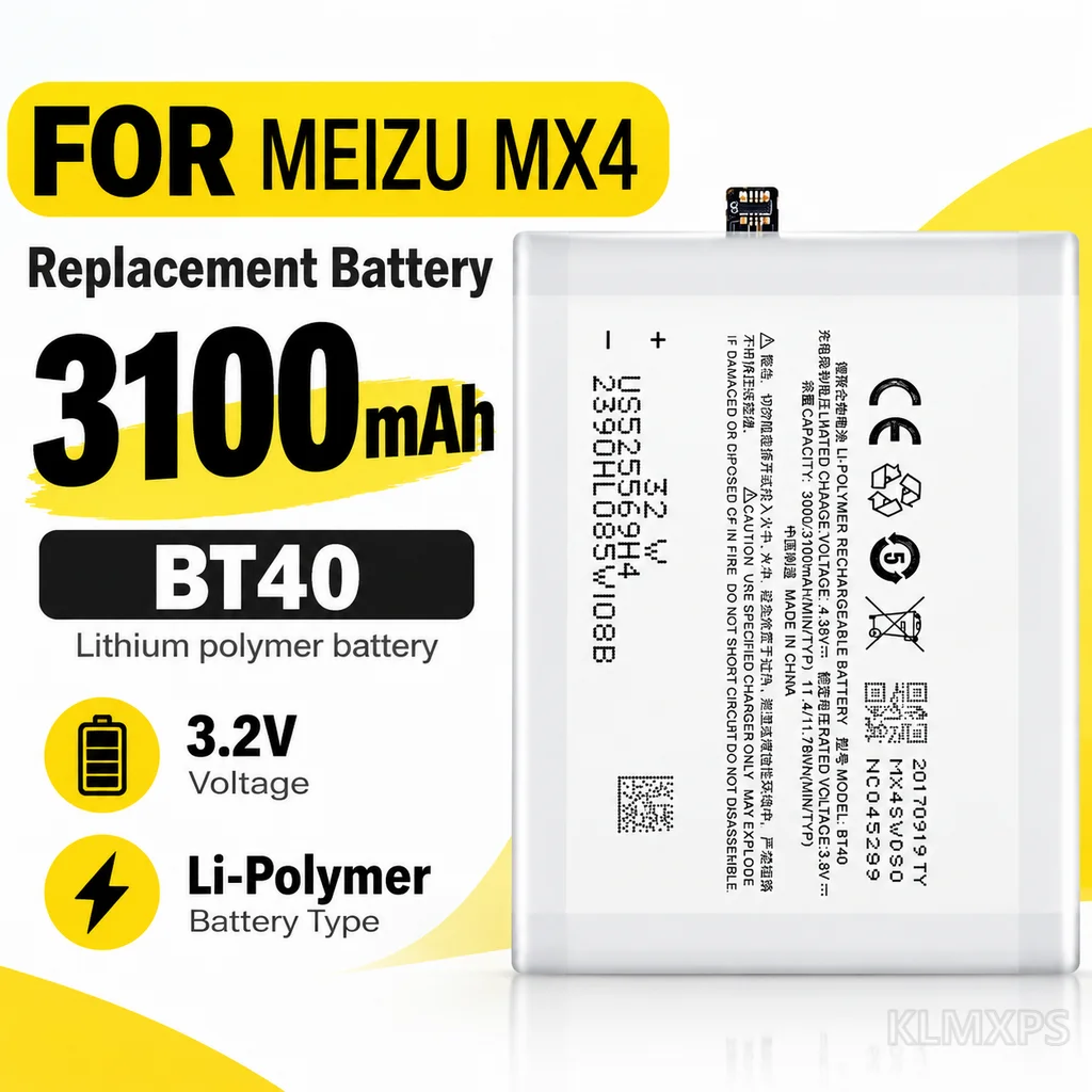 3100mAh BT40 BT-40 Rechargeable Lithium Battery Replacement For Meizu MX4 Mobile Phone Smartphone Repair Battery Replacement