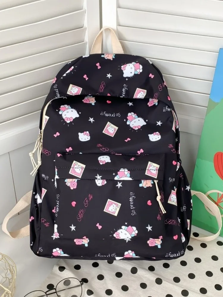 Hello Kitty School Bag Sanrio Children's Backpack Cute Large Capacity Children's School Bags For Girls Kids Travel Bag