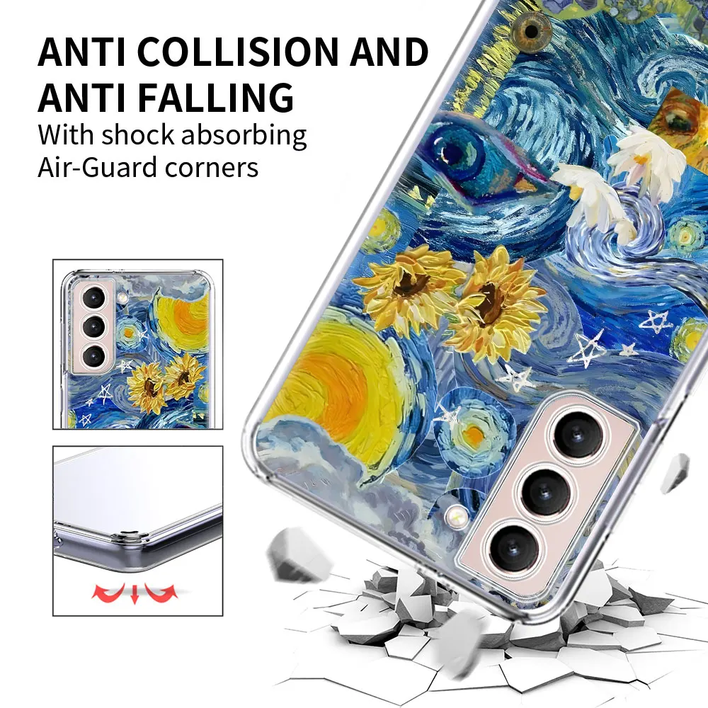 Starry Night Van Gogh Draw Art Case for Samsung Galaxy S23 S20 S21 FE S22 S24 Ultra S8 S10 Lite S9 Plus S10e Clear Soft Funda