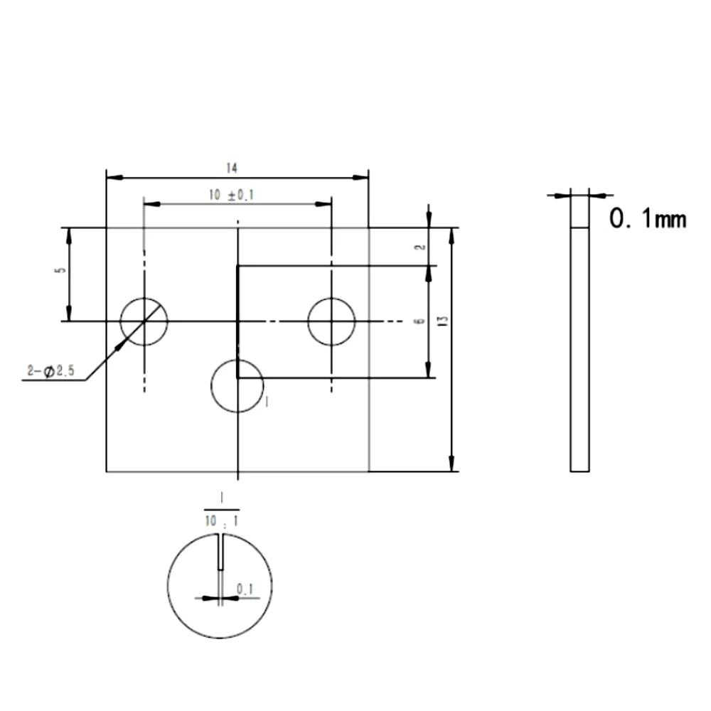 Single slit grating Diffraction gratie Optical ultra-precision slits 14x13mm slit width 200um Stainless steel blackening