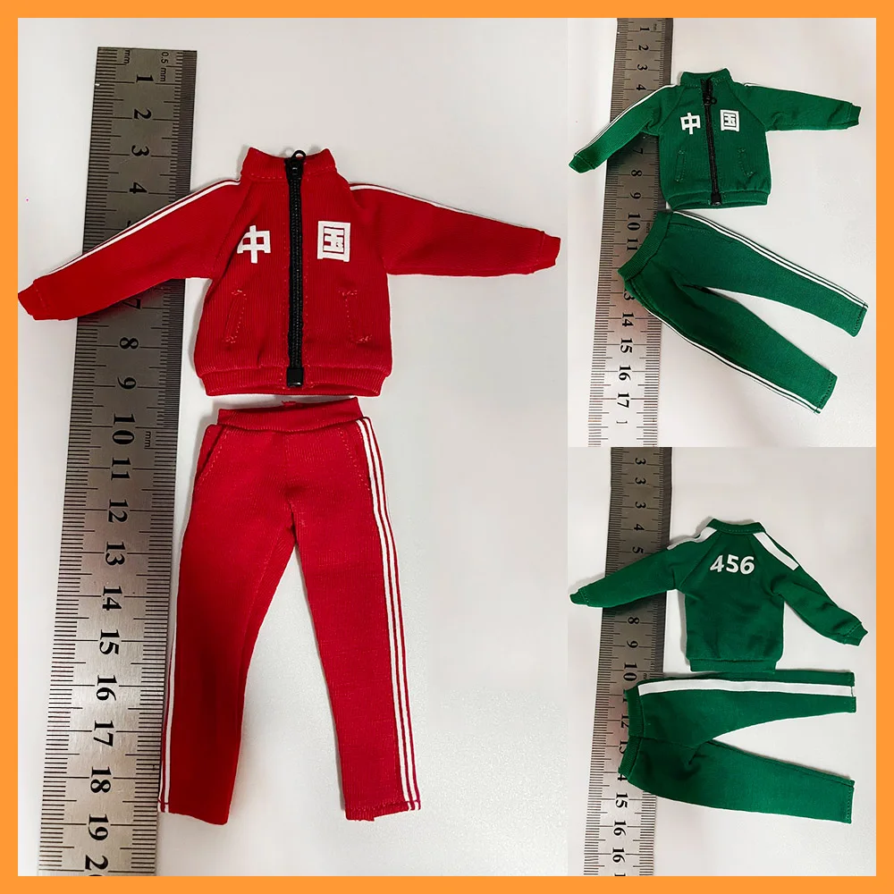 1/12 Scale Male Soldier Casual Tracksuits Chinese Student Girl Boy Sportwear Sweatshirt Pants Set for 6 Inch Male Action Figures