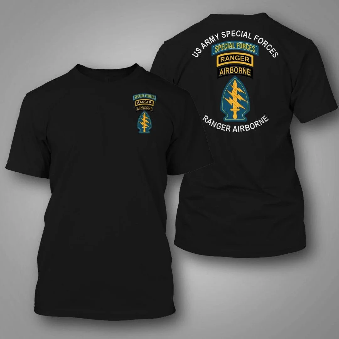 2026 US New Special Forces Style Logo Printed Pure Cotton Short-Sleeved T-Shirt