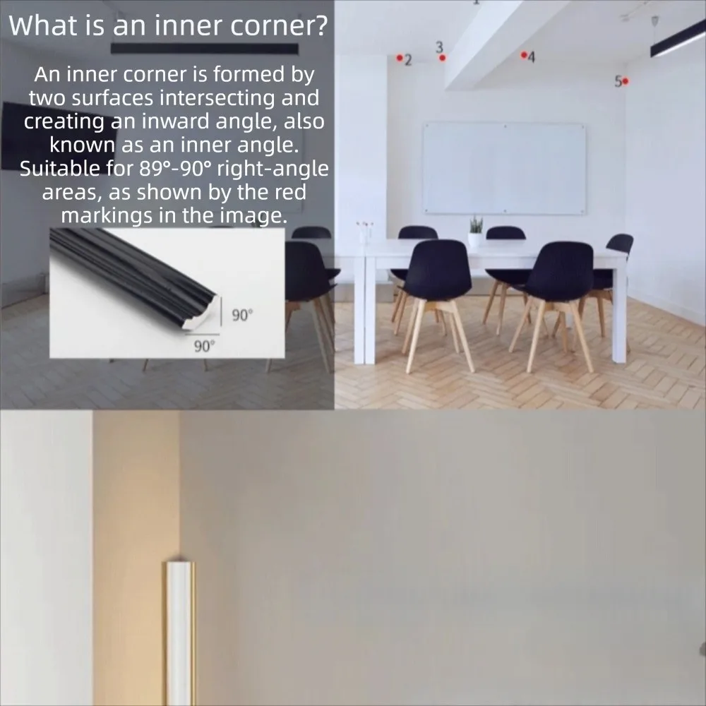 12mm*9mm Self Adhesive Corner Line Self-adhesive PVC Material Ceiling Corner Line 1M Length Triangular Shape Wall Corner Line