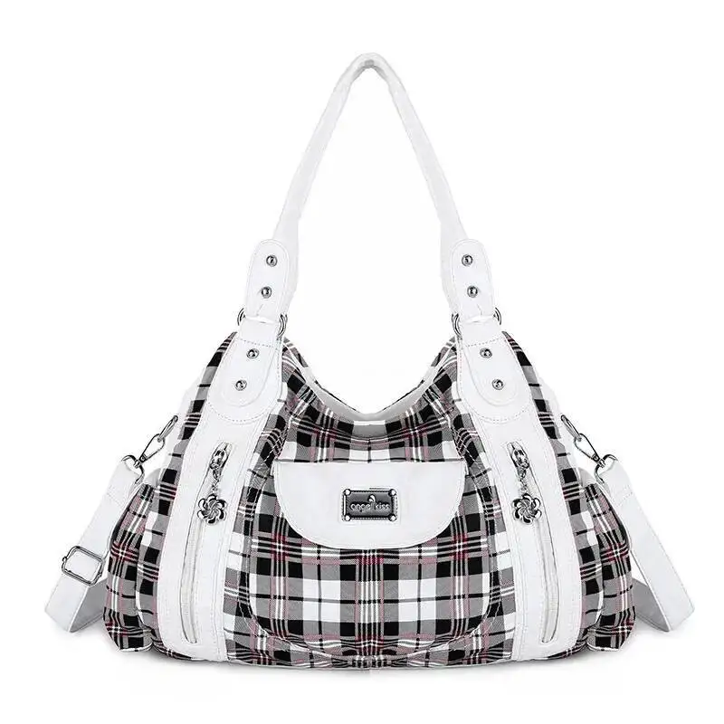 Vintage Haruku Leopard Patchwork Women's Handbags Fashion Design Ins Shoulder Bags Office Lady Y2k Casual Underarm Bag