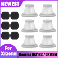 For Xiaomi Deerma DX118C / DX118M Vacuum Cleaner Parts 10Pcs / 6Pcs / 5Pcs / 1Pcs HEPA Filter+Filter Sponge Replacement