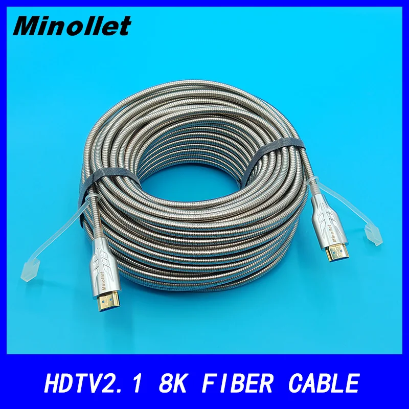 HDTV 2.1 Fiber Optical Cable 8K@60Hz 48Gbps Ultra High Speed HDR Male to Male For Projector，LED large screen display，Camera