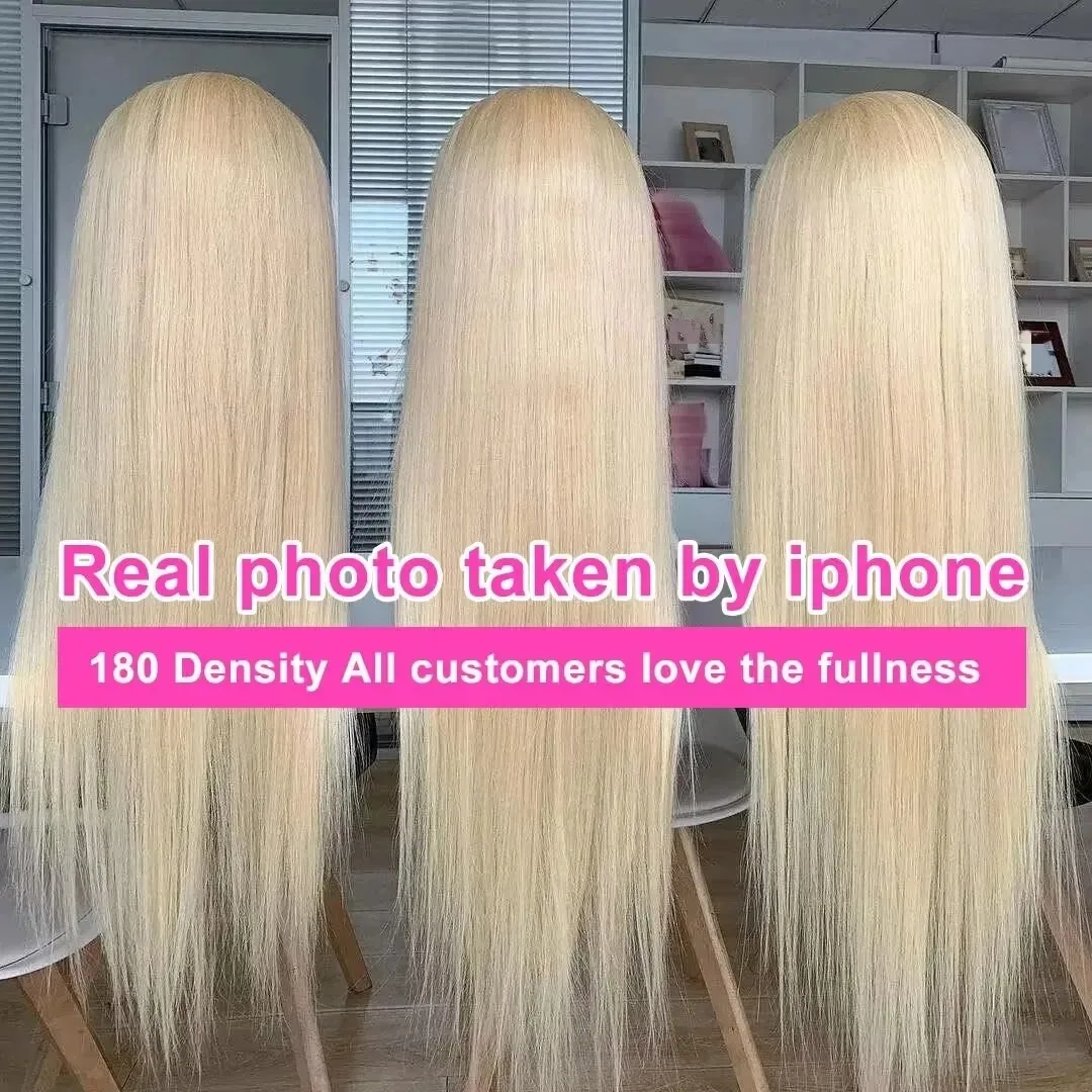 Straight 613 Honey Blonde Human Hair 13x4 30 40 Inch Lace Front 13x6 Lace Frontal Wig Brazilian 200 density For Black Women