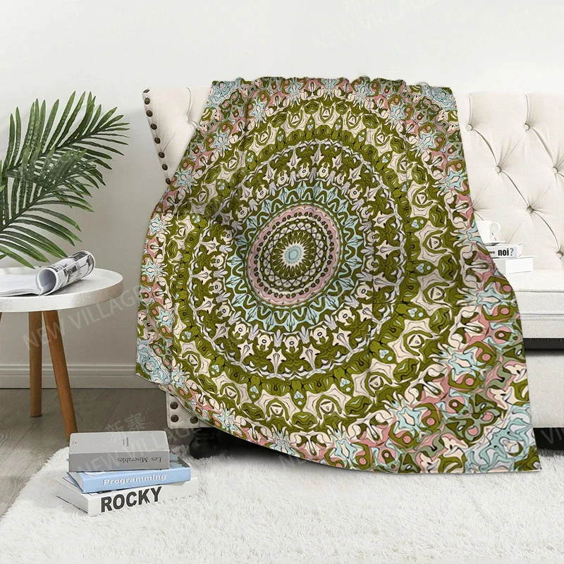 Imagem -03 - Cobertor de Sofá Xadrez para Cama Cobertores de lã Quente Planta Nórdica Folha Macia e Peluda Decoração de Jogo Inverno Boho