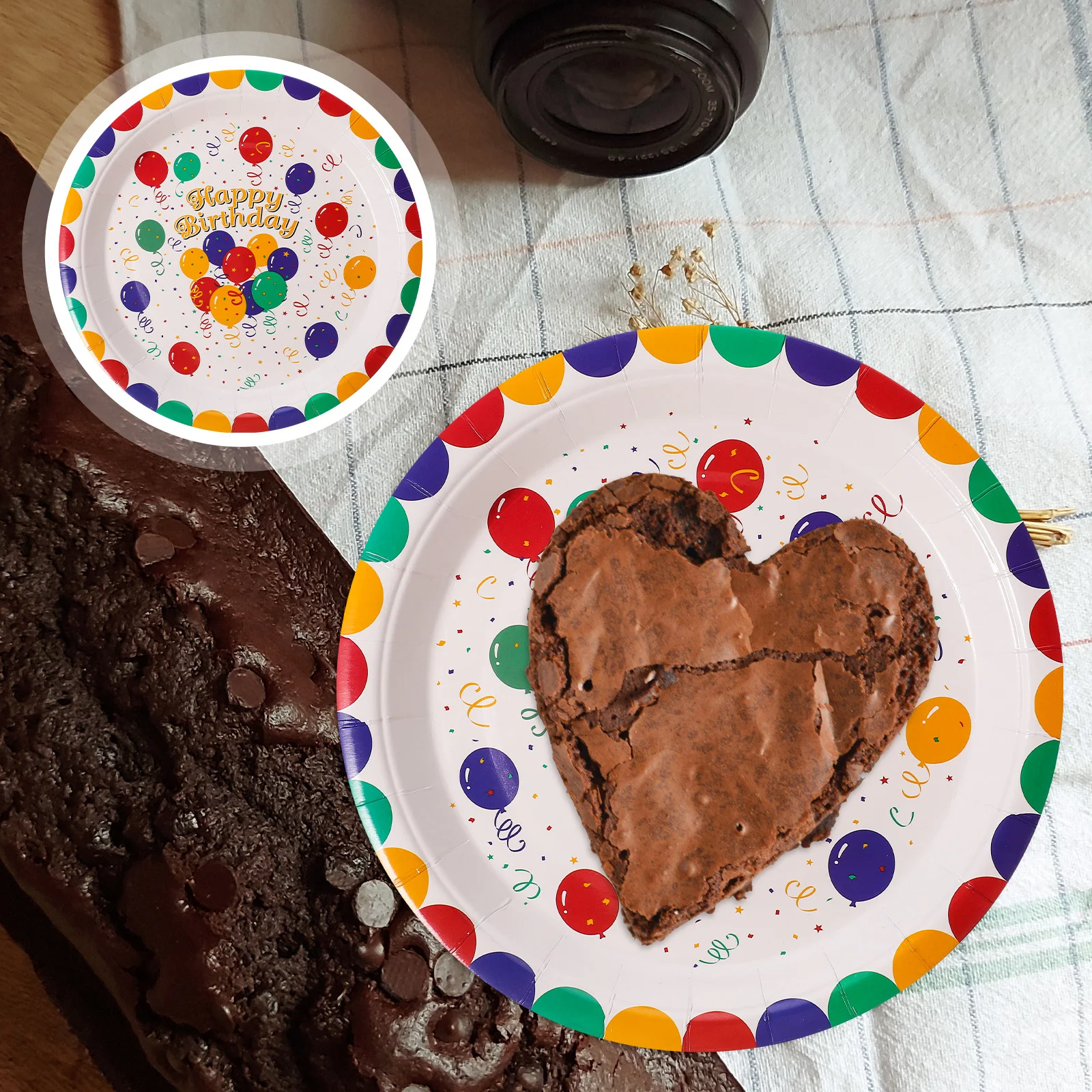 

10 Pcs Colorful Cake Plate Disposable Party Trays Plates Tableware Plastic Dish 100 Units Gold and White Flat Paper Pan Large