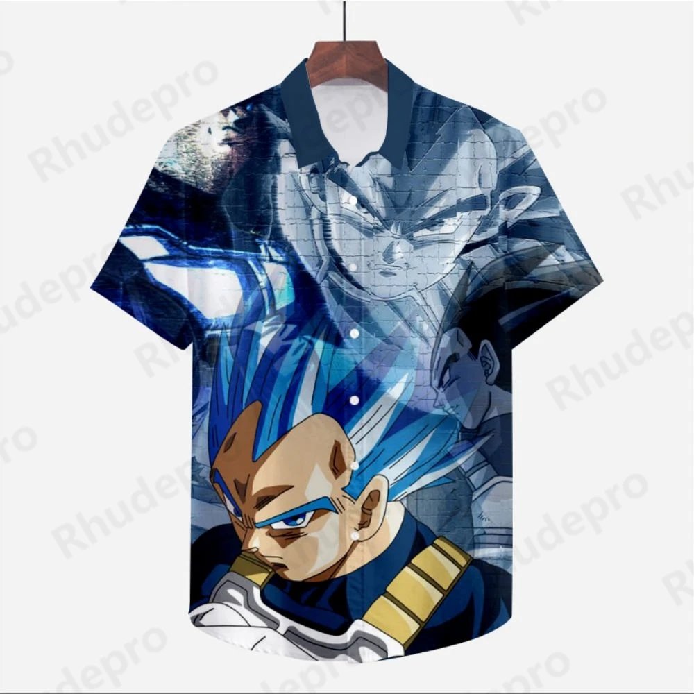 Chemise à Manches Courtes Dragon Ball Z pour Homme, Streetwear, Cool, Style Plage, Super Saiya, à la Mode, Harajuku Y2k, 2024