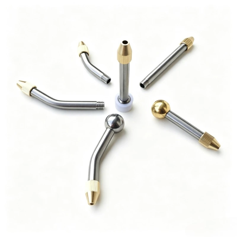 M5 M6 M8 Stainless Steel Double End Thread Cooling Pipe With Copper Lock Nut Swivel Nozzle for CNC Lathe Turret Tool Holder