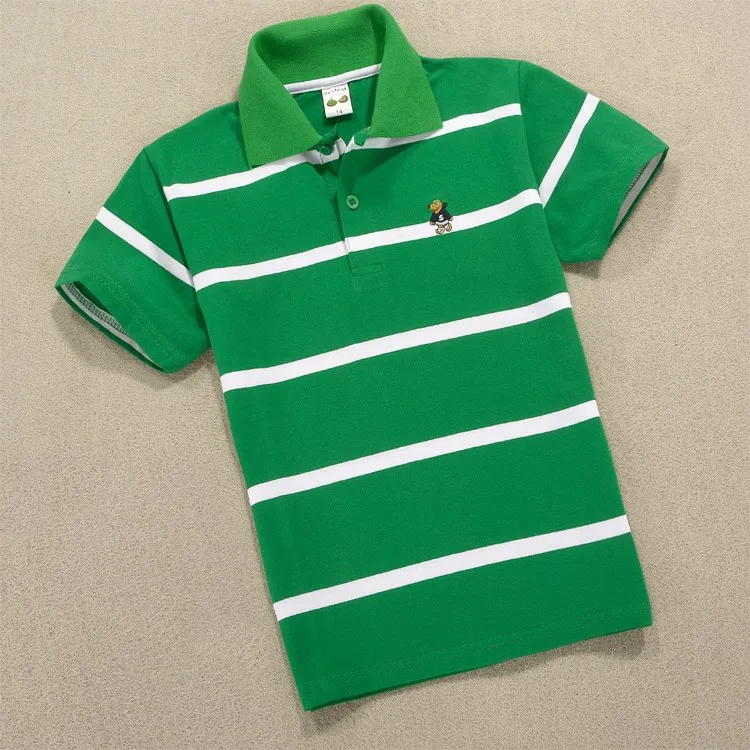 Boys Polo Tshirt Fashion Shirt Kids Clothes Cotton Toddler Tops Quality Summer Children Tee leisure 3-14 Years