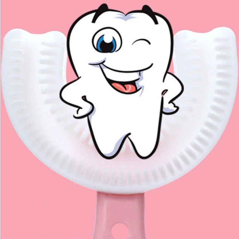 Brosse à dents en forme de U pour enfants, brosse à dents en silicone pour enfants, anneaux de dentition pour enfants, livres de soins bucco-dentaires pour enfants, résistant à 360