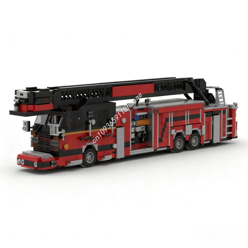 

1725 шт. MOC слиза Сирус 100 футов башня лестница пожарная машина городской огонь модель строительные блоки дети собрать игрушки DIY рождественские подарки