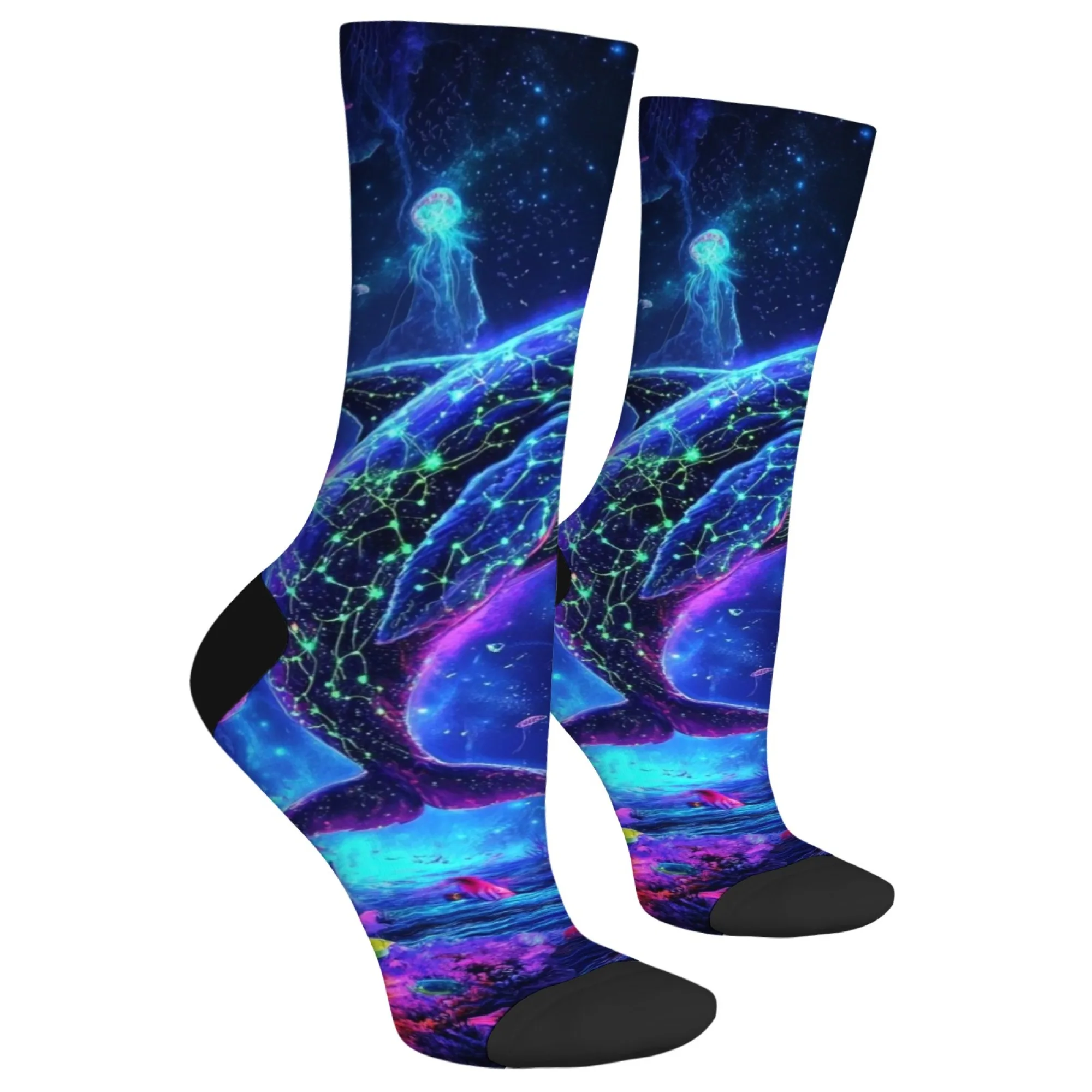 Fantasy Ocean Whale Happy Socks Comfortable Warm Men's Socks Harajuku Retro Style Casual Fashion Socks Novelty Funny Socks Gift