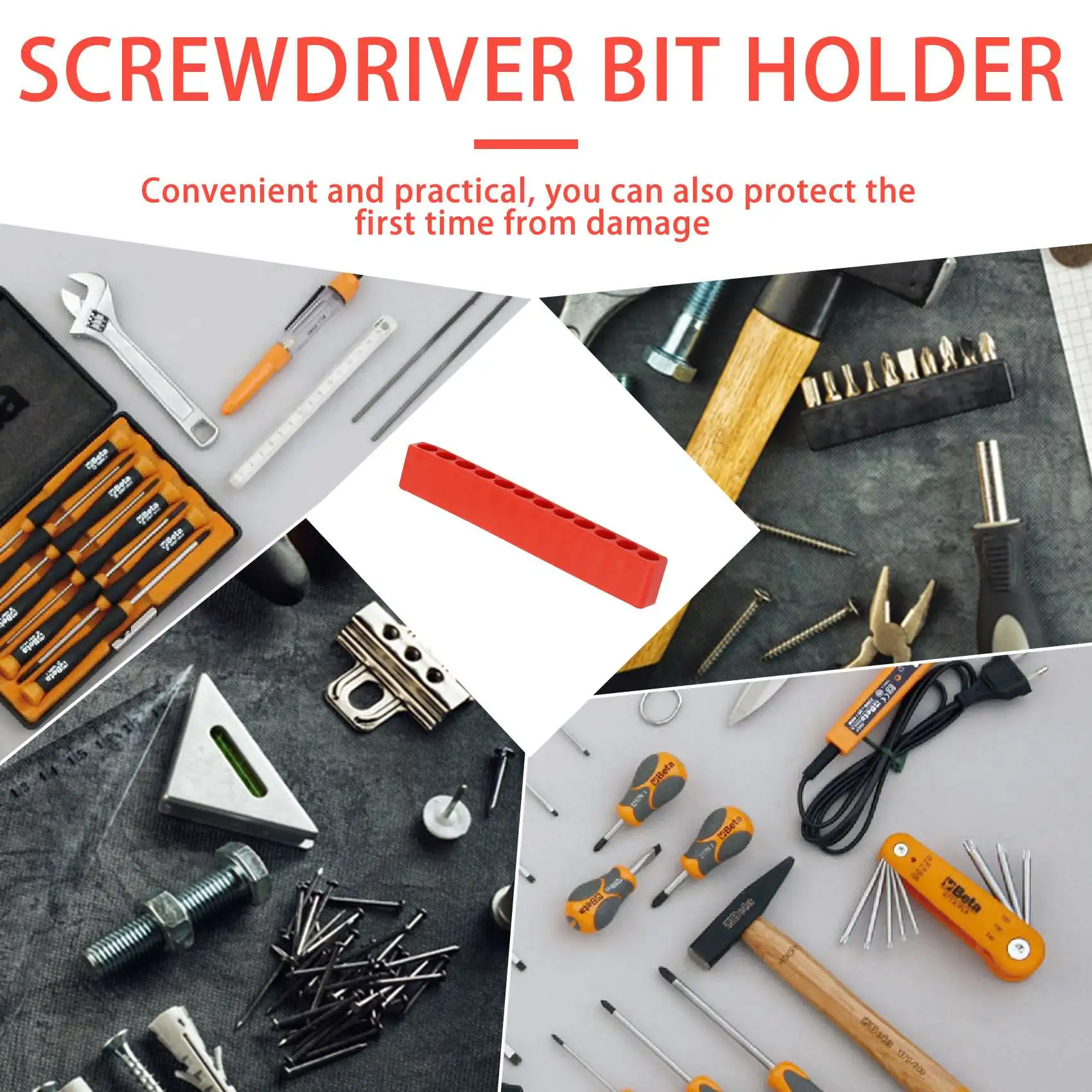 ABRB-10Pcs 12-Loch Schraubendreher Bit Halter Basis Lagerung Fall Hex Bit Organizer