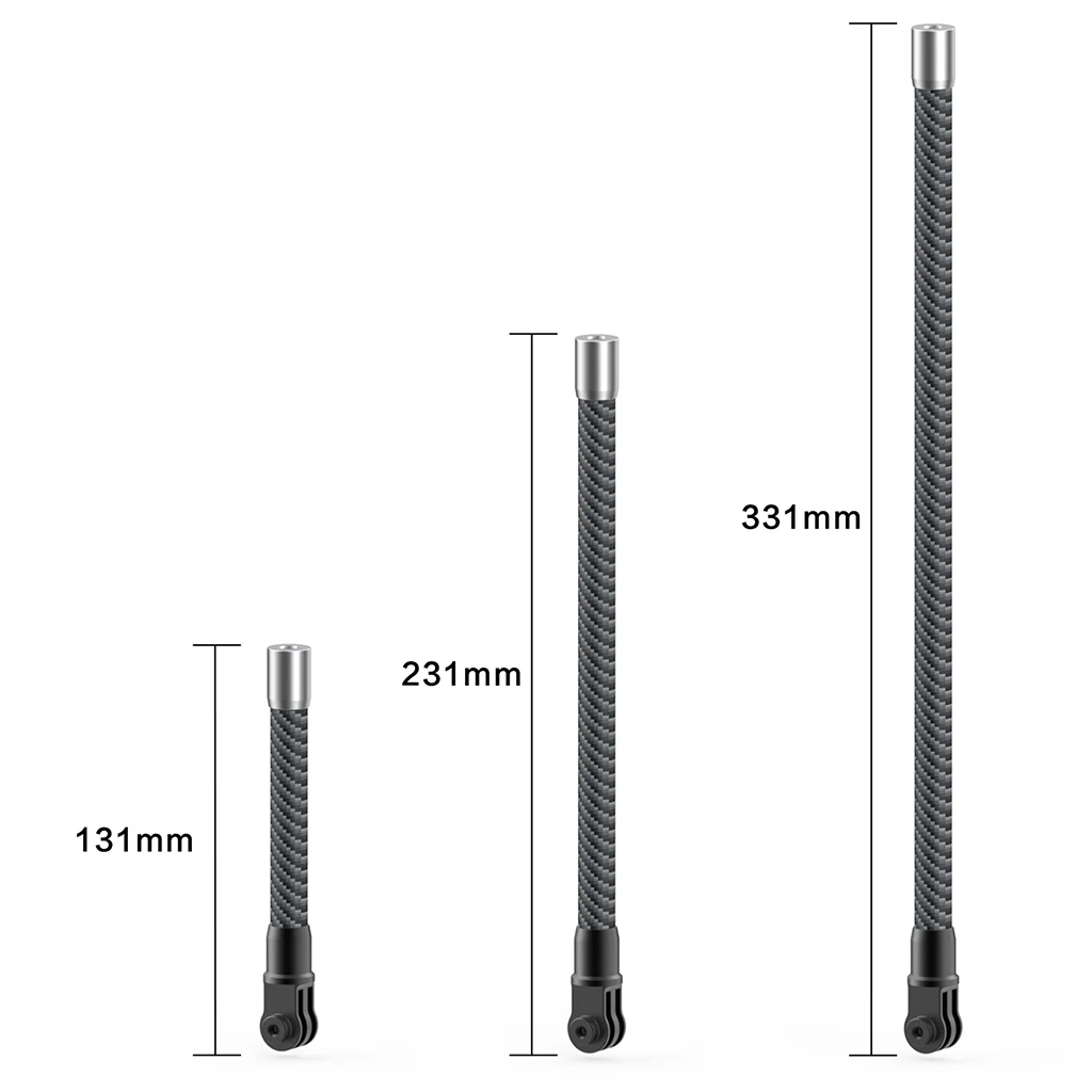Kohlefaser-Verlängerungsstange mit 1/4-Zoll-Schraube, Selbstklebende Einbeinstativ-Stange für Gopro 13 12 11 10, für Insta360 X4 OSMO Action 5Pro Kamera – Detail 7