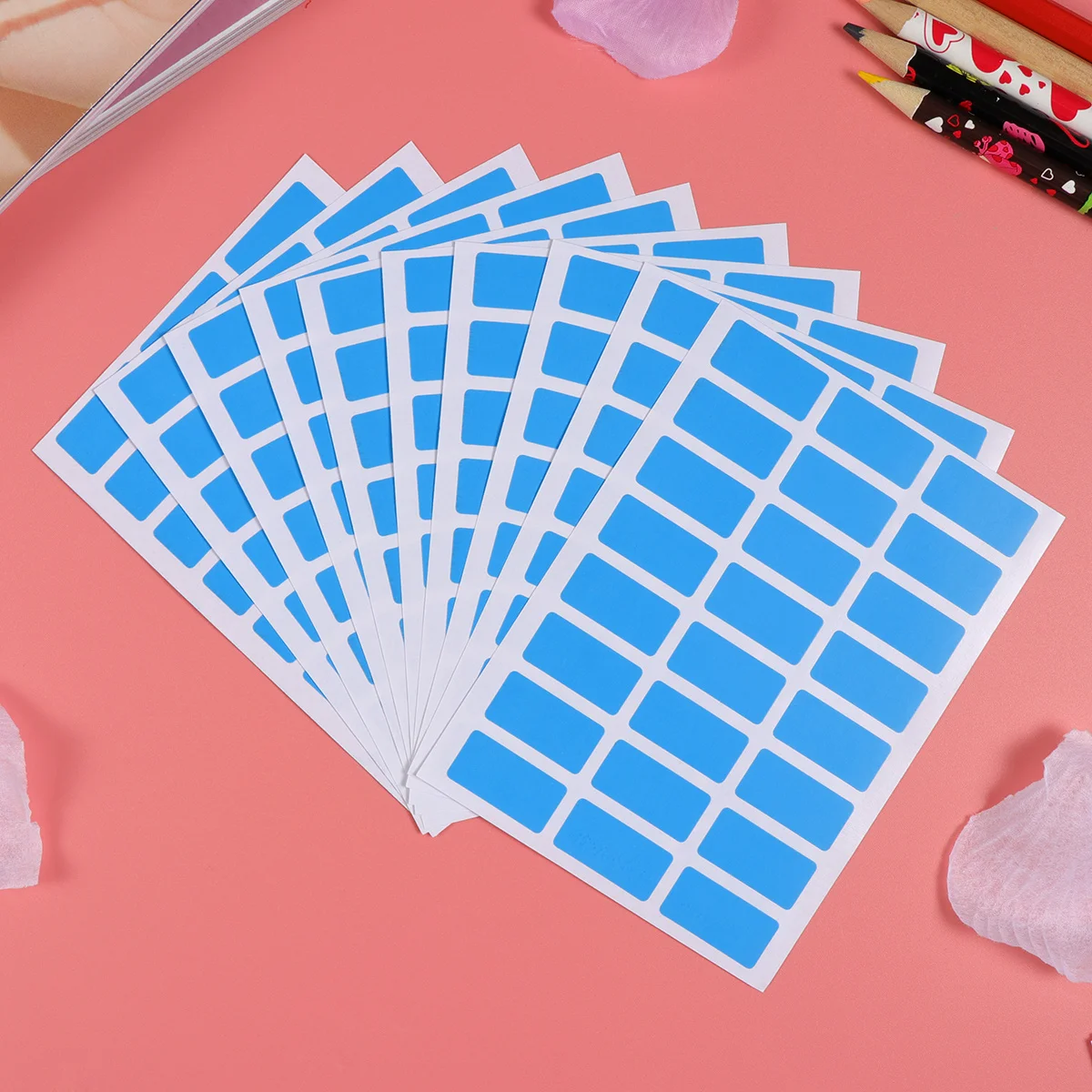 6Pcs Color Coding Stickers Rectangular Label Self-Adhesive for Office Home School Identification Coding Stickers