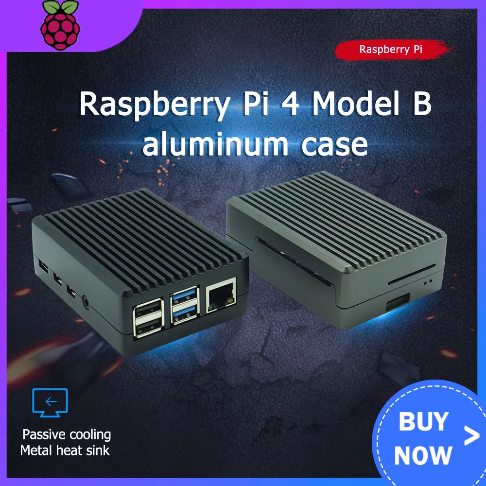 Чехол для Raspberry Pi 4 Model B из алюминиевого сплава/корпус с пассивным охлаждением, металлический корпус с рассеиванием тепла для Pi 4B