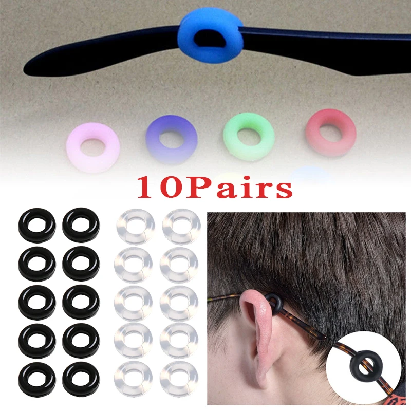 Round Glasses Ear Hooks Silicone Eyeglasses Temple Tips Retainer Anti-Slip Comfort Glasses Retainers for Glasses