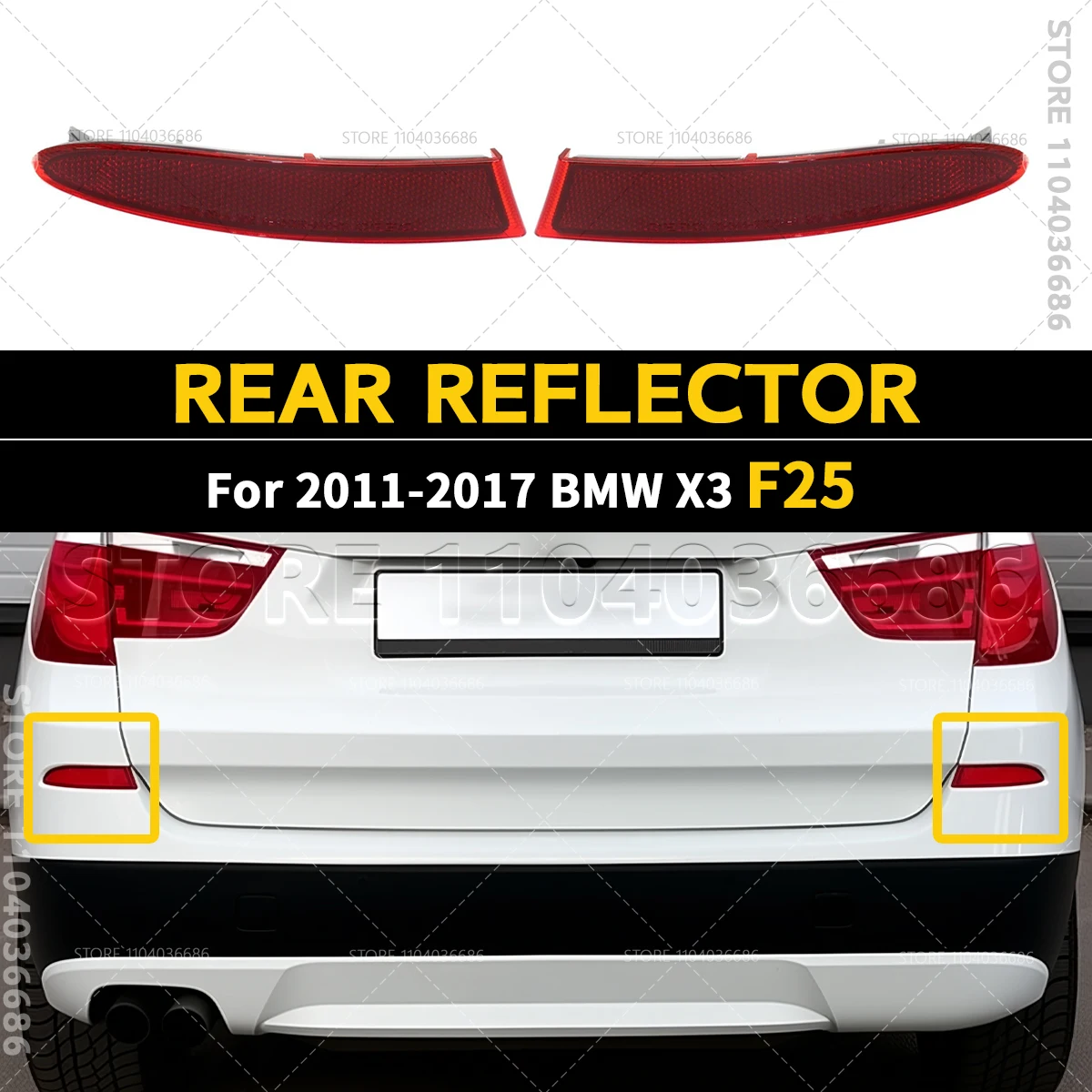 

Для 2011-2017 F25 BMW X3 28i 28ix 35ix 28dx задний отражатель стоп-сигнал указатель поворота 63147217315 63147217316