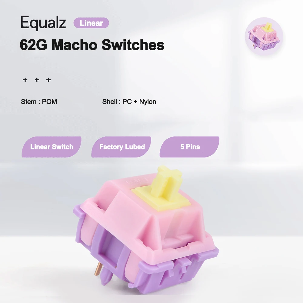 Imagem -05 - Equalz-banana Split Switch para Teclado Mecânico Pré-lubrificante Macho Personalizado Banhado a Ouro Primavera Faça Você Mesmo Gamer 62g Pinos c3