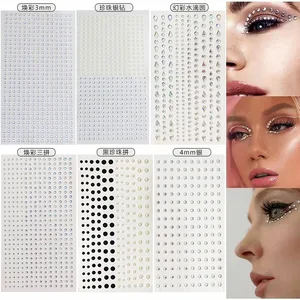 White Rhinestones 2mm 3mm 4mm Acrylic Diamonds Flatback Gems For Nail Art Face Body Makeup Star Pearl Hollow Star Decor