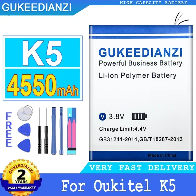 

Запасная батарея GUKEEDIANZI для OUKITEL K5, Стандартная батарея, 4550 мАч