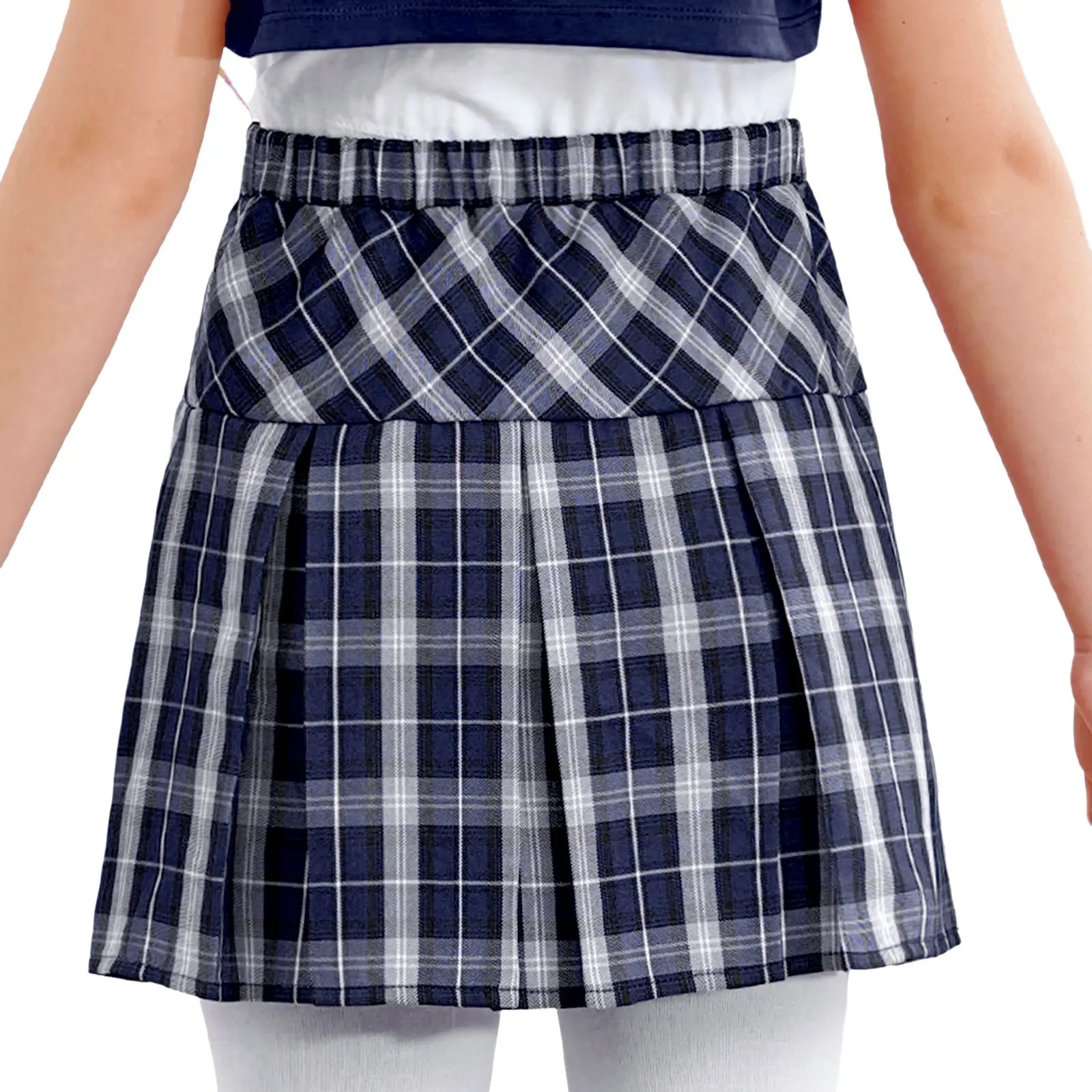 Spring Summer Plaid Pleated Skirt for Kids Girls College Style Student Short Dress Stage Performance Costume Children Clothes