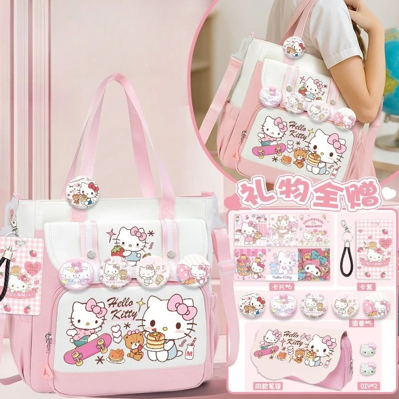 Sanrio Hello Kitty make-up bag creative high-value cartoon printing large-capacity portable student portable messenger bag gift