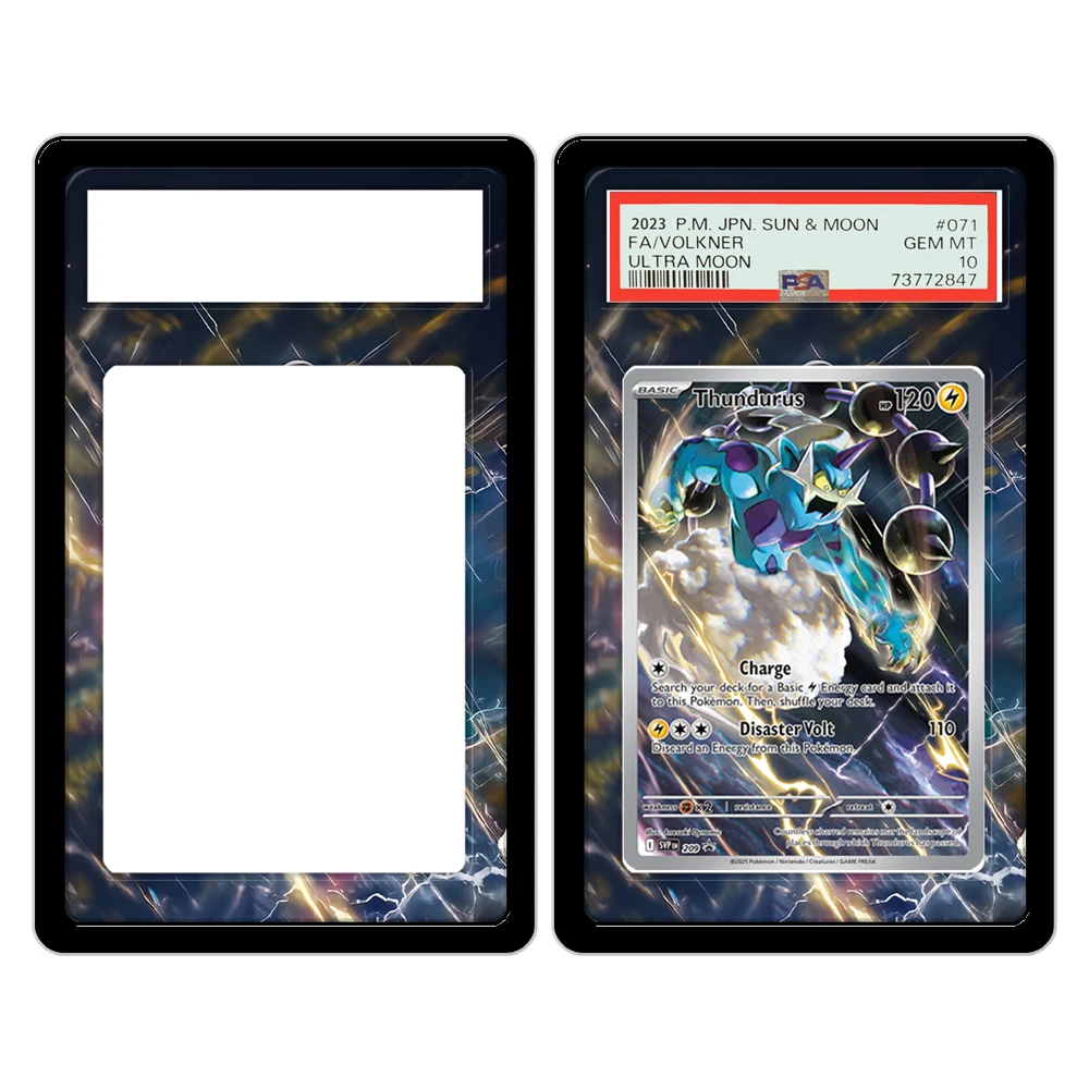 

Художественный дисплей для карты Pokemon Thundurus Expand Art Display Case Ptcg Psa Защитный ящик для хранения Коллекция стеллаж для выставки товаров игровых карт