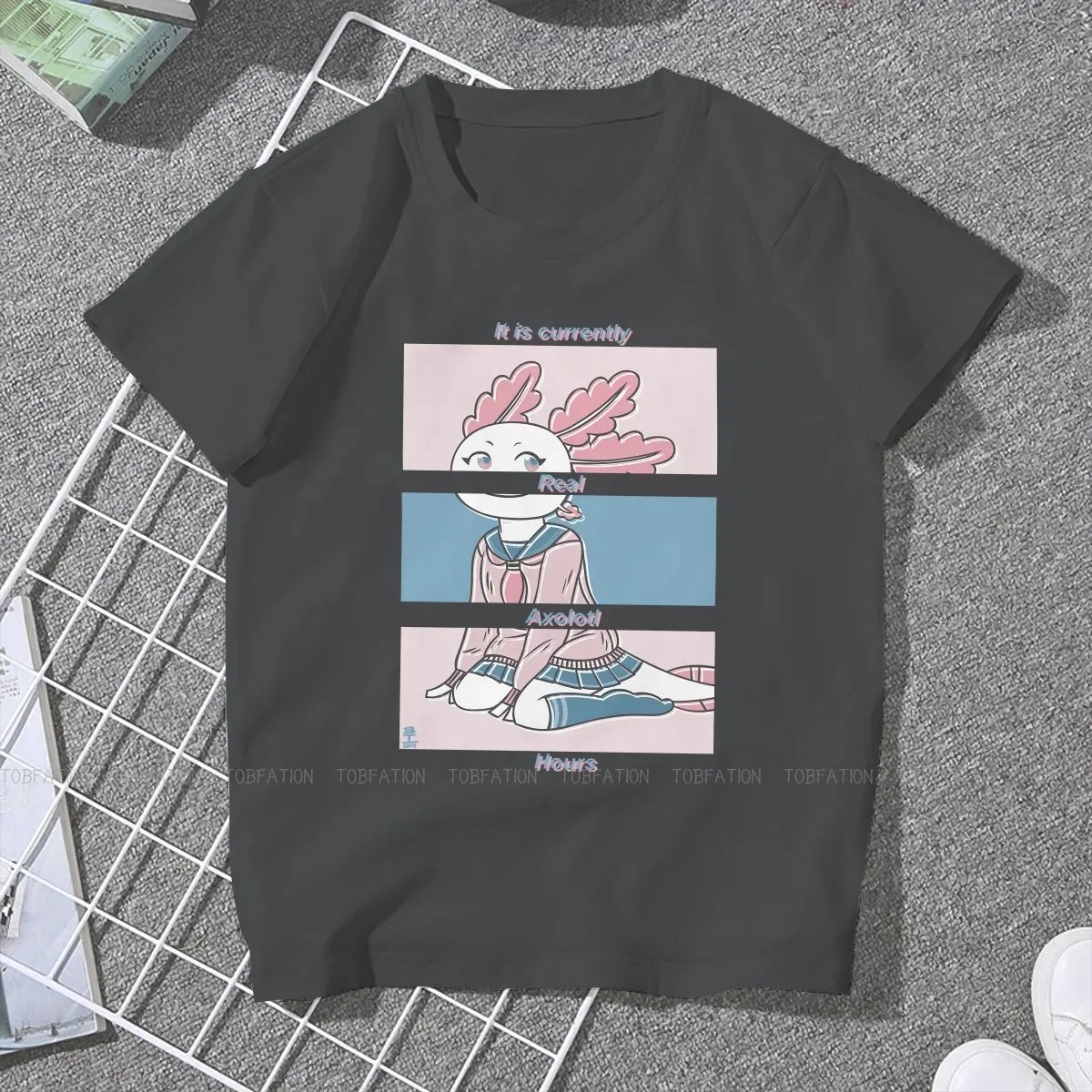 Axolotl Lover Women T Shirt Real Hours Female Tops Graphic Kawaii Tees Ladies 4XL Cotton Tshirt