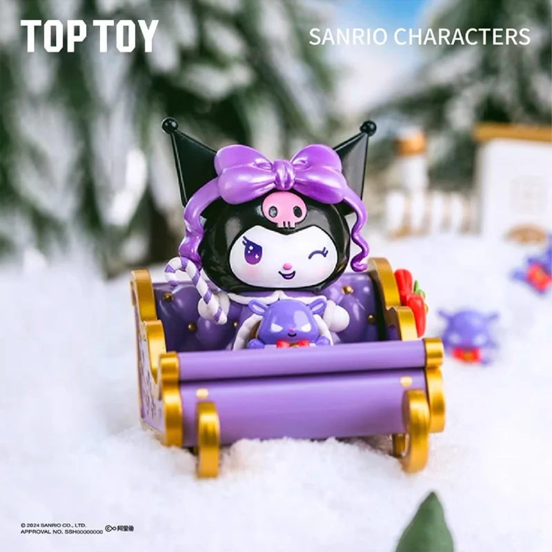 

Original Sanrio Winter Sledding Team Blind Box Kuromi Hellokitty Cinnamoroll Pom Pom Purin Hangyodon Holiday Gifts For Girls