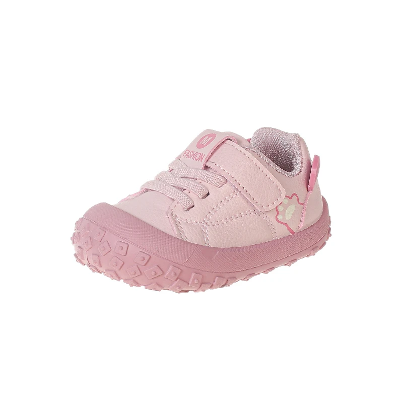 Autumn Toddler Canvas Shoes Cute Paw Embroidery Walking Shoes Wrap-around Anti-collision Toe Cap Protects Toddlers’ Toes