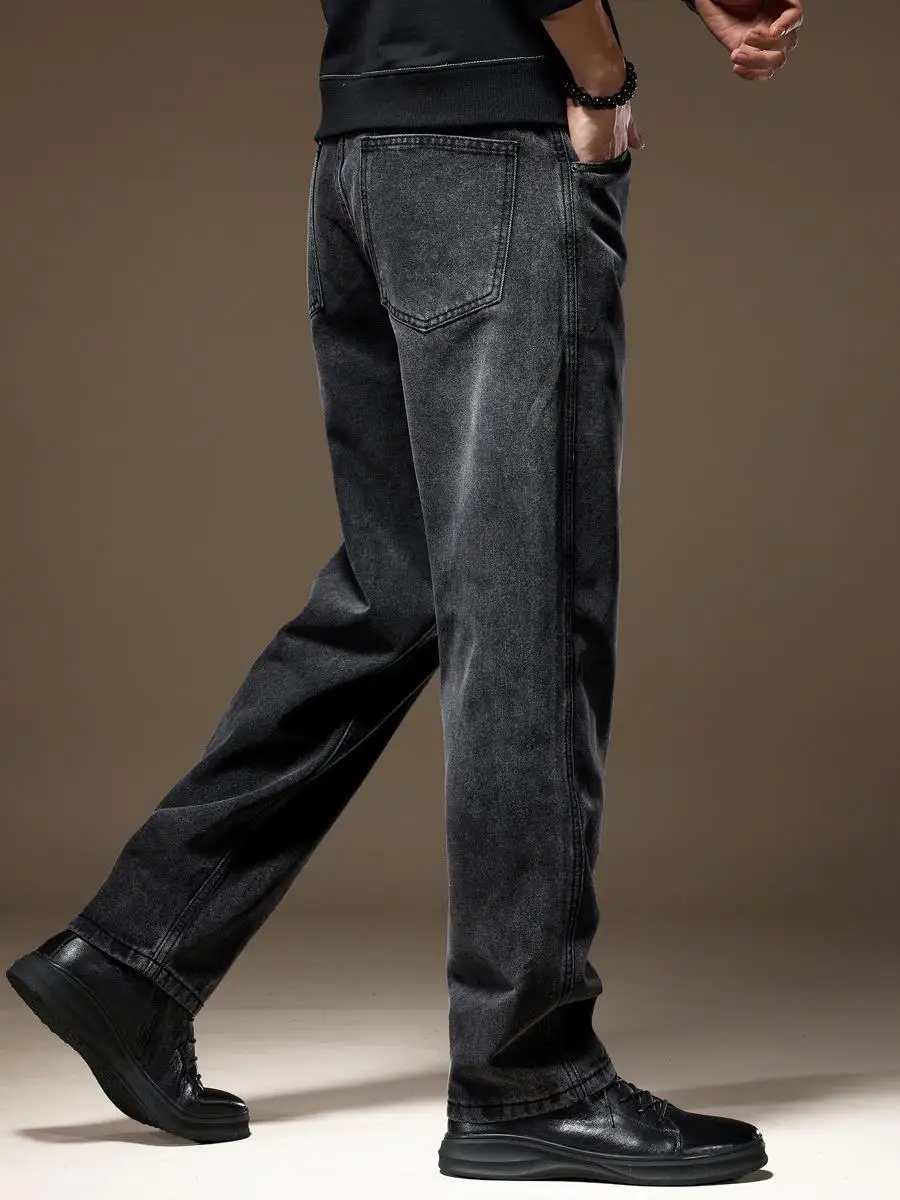 

American Heavyweight Trendy Wide Leg Jeans Men Loose Straight High Street Cool Versatile Japanese Retro Casual Pants