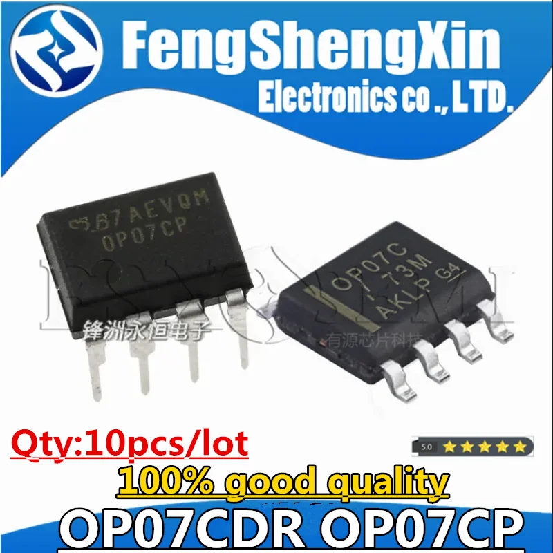 10PCS OP07CP DIP8 OP07 DIP DIP-8 OP07CDR OP07C SOP-8 SOP Operational Amplifier IC