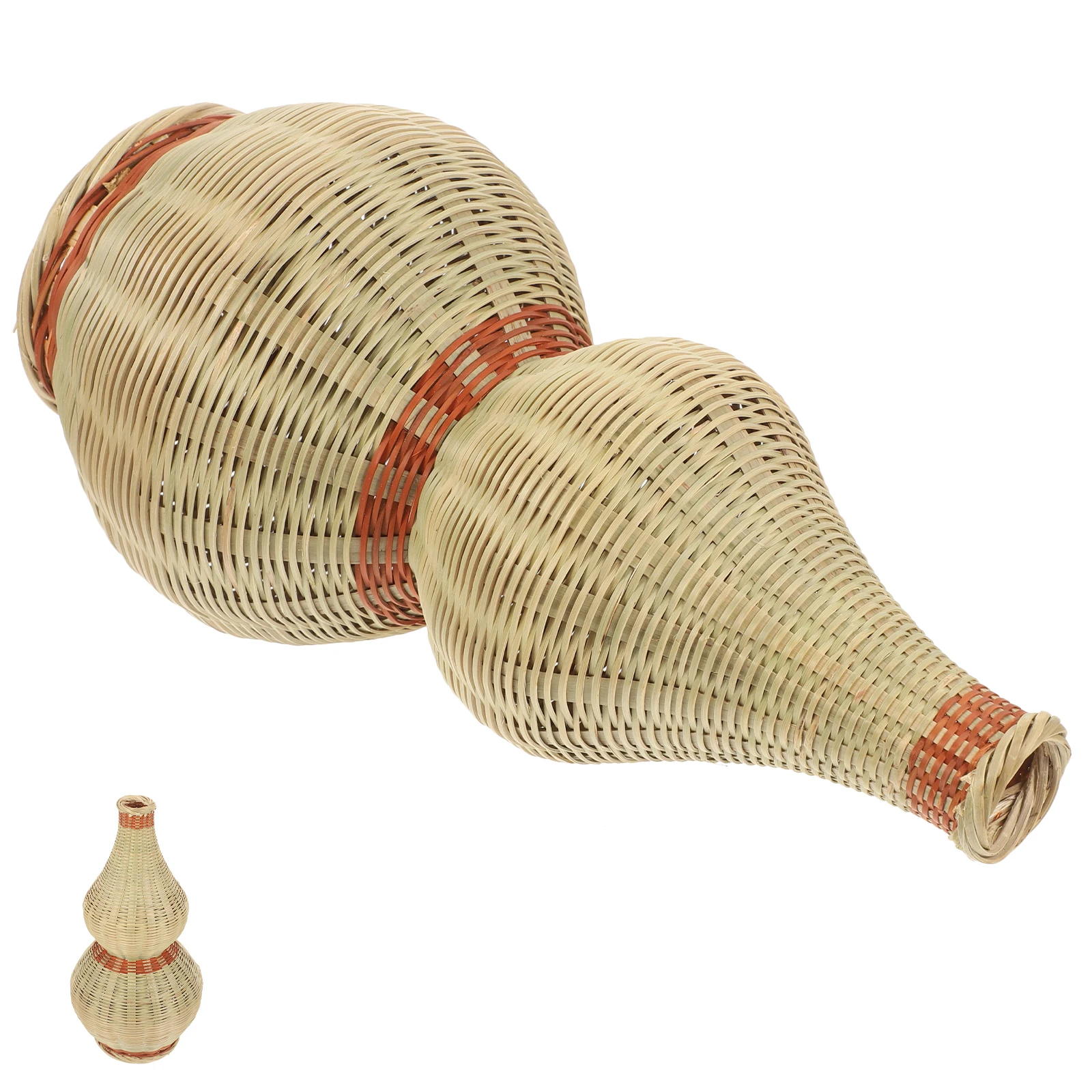 

Bamboo Woven Flower Vase Tall Simple Rustic Dried Arrangement Container for Home Office Decor Small Lightweight Storage