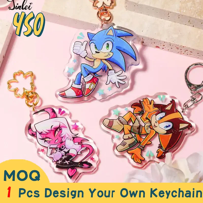 YSO CNC Diamond Cut Originality Design Acrylic Custom Wholesale Keychain Cute Anime Hot Sale Glitter Charms