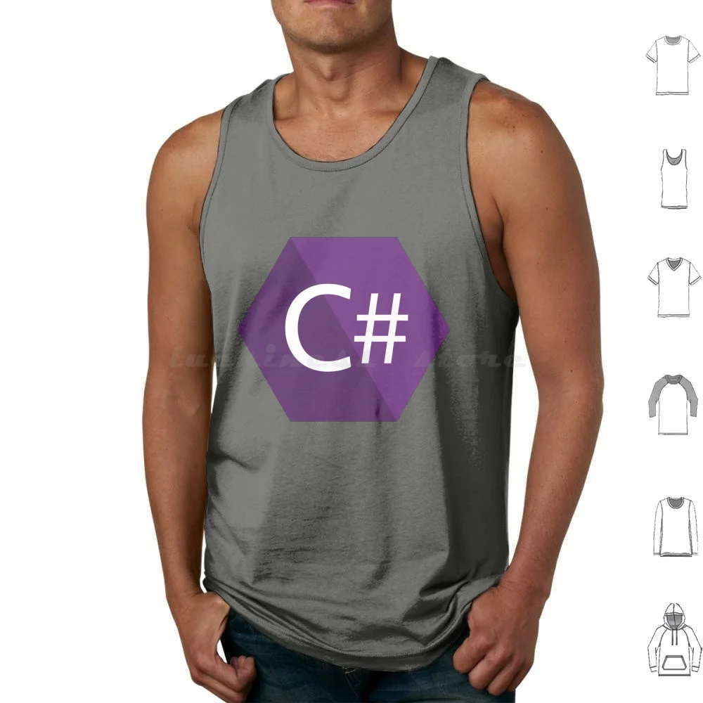 C# C Sharp Programmer Tank Tops Vest Sleeveless Coder Engineer Programming Language Programmer Programming Coding Developer C