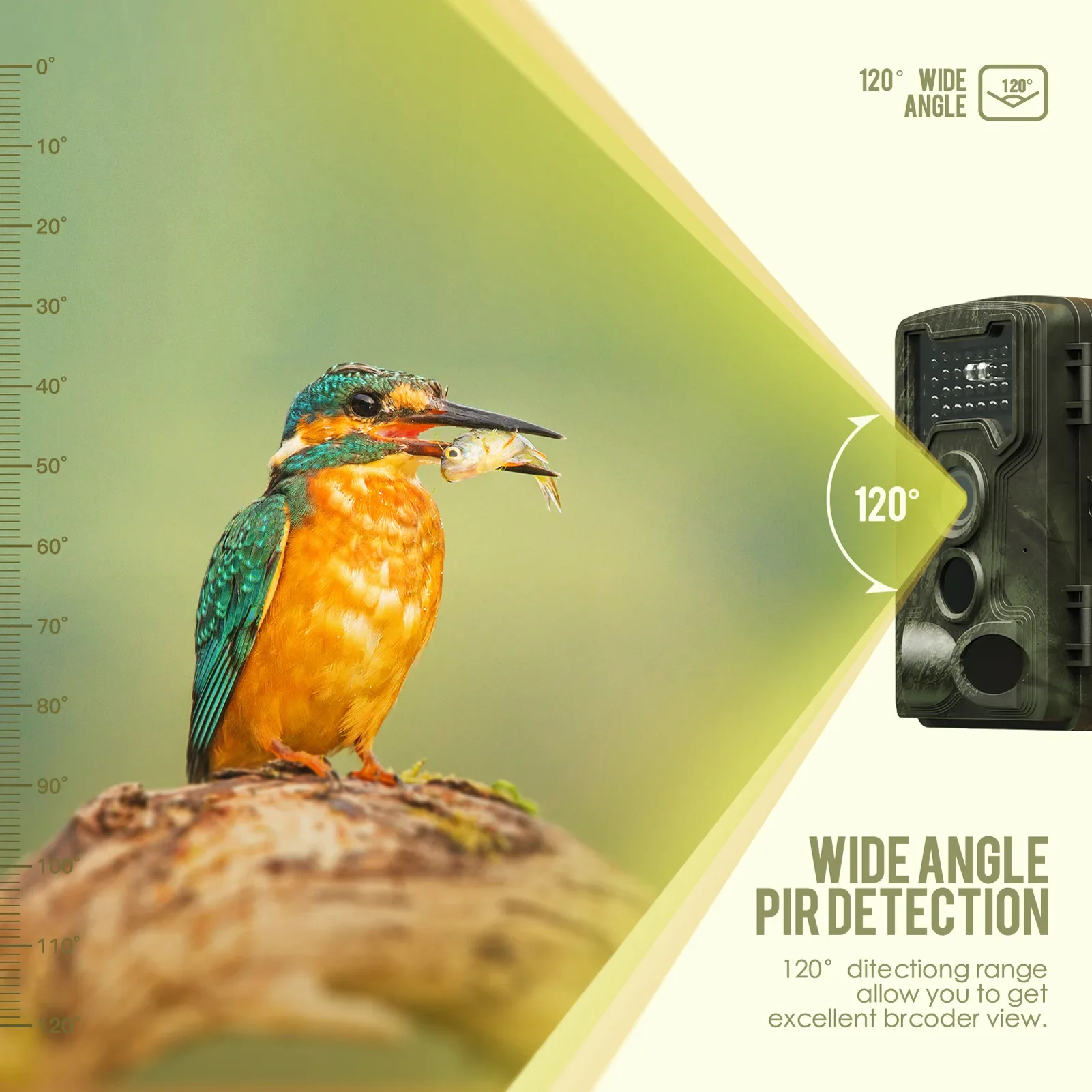 

58MP 2.7k Trail and Game Camera with Night Vision 3 PIR Sensor IP66 Waterproof Motion Activated Infrared Outdoor Hunting Camera