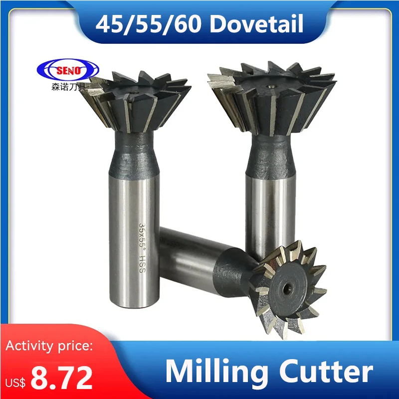 

Hampton Dovetail Milling Cutter 45 55 60Degrees HSS End Mills High Speed Steel CNC Machine Router Bit Metal Cutter Slotting Tool