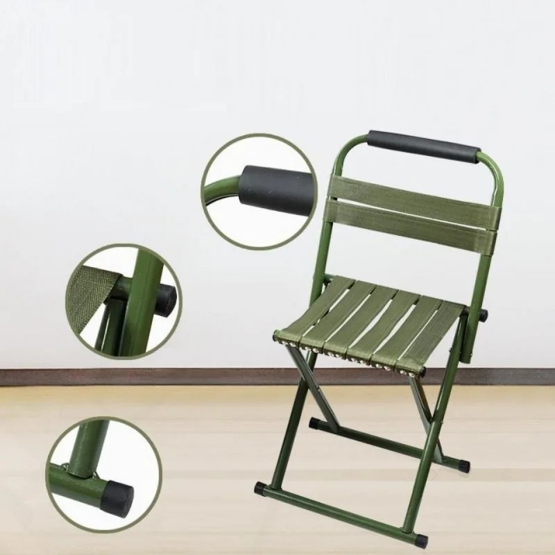 Multifunctional Folding Camping Chair, Outdoor Metal Chair, Adult Backrest, Fishing Household, Lightweight Beach Chair