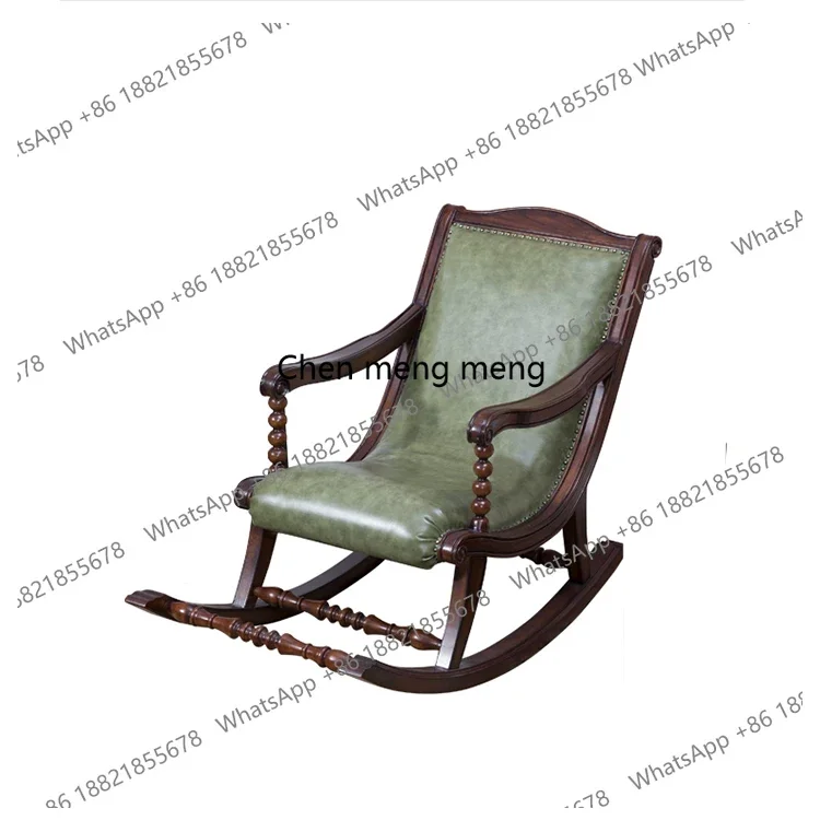 

Solid wood rocking chair, living room balcony, American single sofa, European rocking chair, bedroom lunch break lounge chair