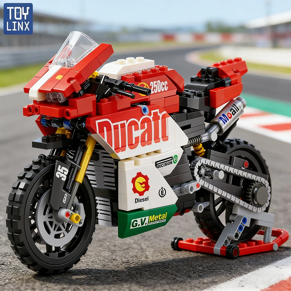 

Набор для сборки супербайка из 883 деталей, масштаб 1:10, конструктор-головоломка для самостоятельной сборки мотоцикла, строительные блоки для хобби, подарки на день рождения