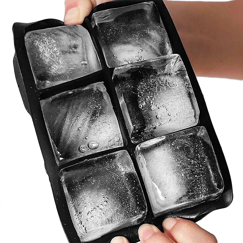 Grand plateau à glace en Silicone souple, 4/6/8 grilles, bloc de glace, réutilisable, forme carrée, bricolage, moules à glaçons, accessoires de cuisine