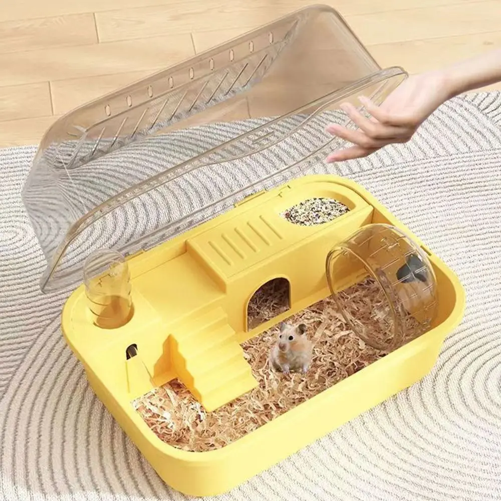 Fashion Double Layer Hamster Cage Portable Transparent Small Animal Habitat House Mice Guinea Pigs Pet House